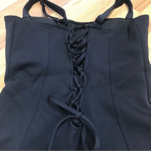 GOOD AMERICAN Black Corset One Piece Swimsuit Sculpt Lace Up Back Size 2X 5 New - Picture 9 of 12